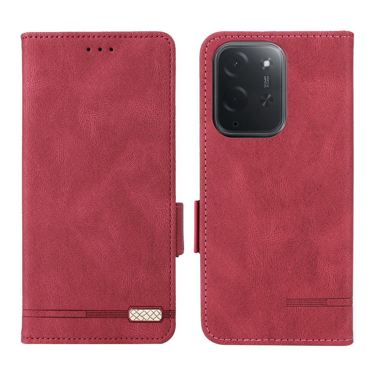 For Xiaomi Poco C95 Pro Magnetic Clasp Leather Phone Case - Red - EDA006634416E