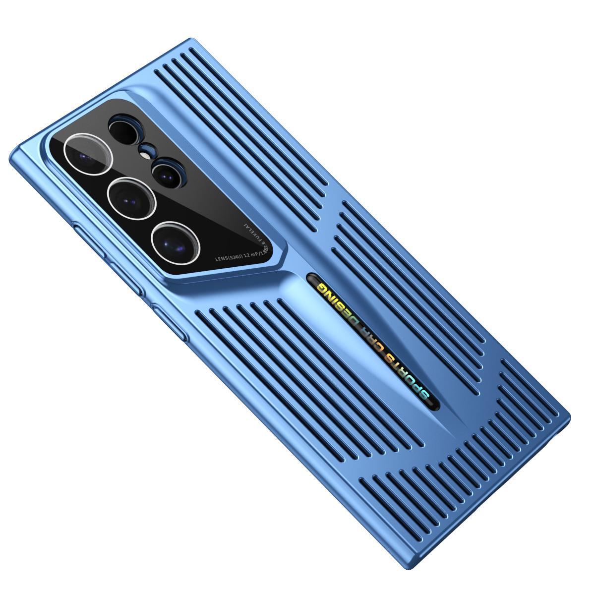 For Galaxy S26 Ultra 5G Blade Cooling PC Full Coverage Phone Case - Blue - EDA006641713E