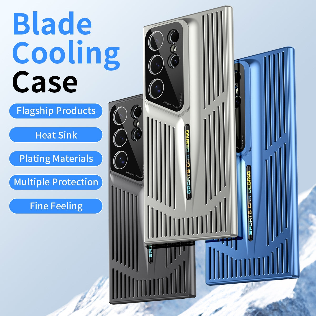 For Galaxy S26 Ultra 5G Blade Cooling PC Full Coverage Phone Case - Dark Purple - EDA006641713A