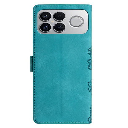 For Redmi K90 Pro Max/Poco F8 Ultra Cherry Blossom Butterfly Skin Feel Embossed PU Phone Case(Green)