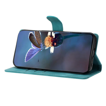 For Redmi K90 Pro Max/Poco F8 Ultra Cherry Blossom Butterfly Skin Feel Embossed PU Phone Case(Green)