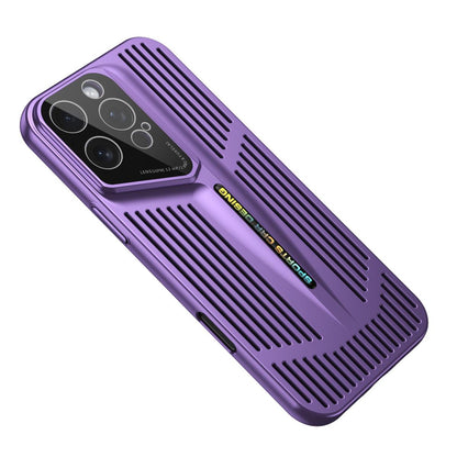 For iPhone 16 Pro Blade Cooling PC Full Coverage Phone Case - Dark Purple - EDA006642916A