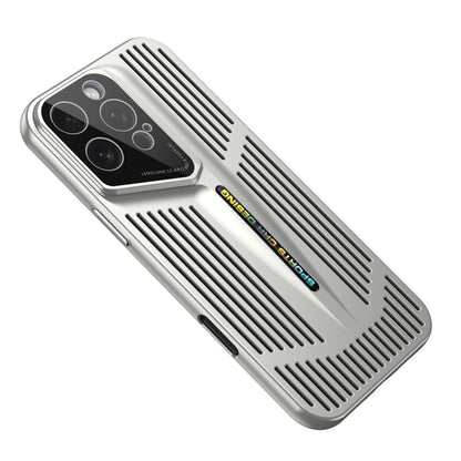For iPhone 16 Pro Blade Cooling PC Full Coverage Phone Case - Titanium Silver - EDA006642916B