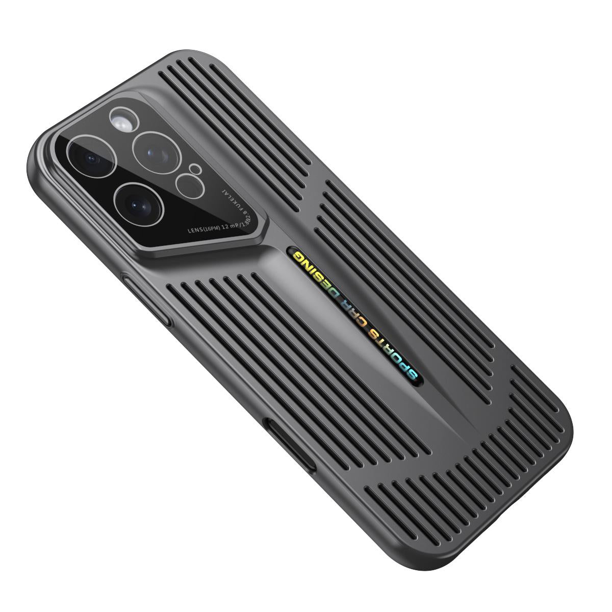 For iPhone 16 Pro Blade Cooling PC Full Coverage Phone Case - Graphite Black - EDA006642916C