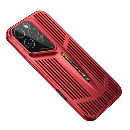 For iPhone 16 Pro Blade Cooling PC Full Coverage Phone Case - Red - EDA006642916D