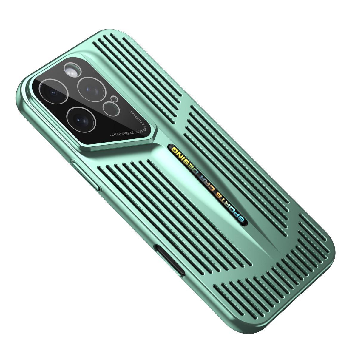 For iPhone 16 Pro Blade Cooling PC Full Coverage Phone Case - Cyan - EDA006642916F