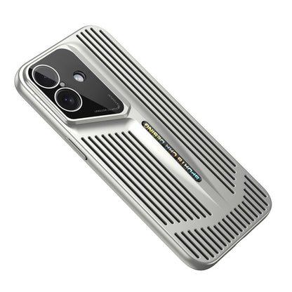 For iPhone 16 Blade Cooling PC Full Coverage Phone Case - Titanium Silver - EDA006642918B