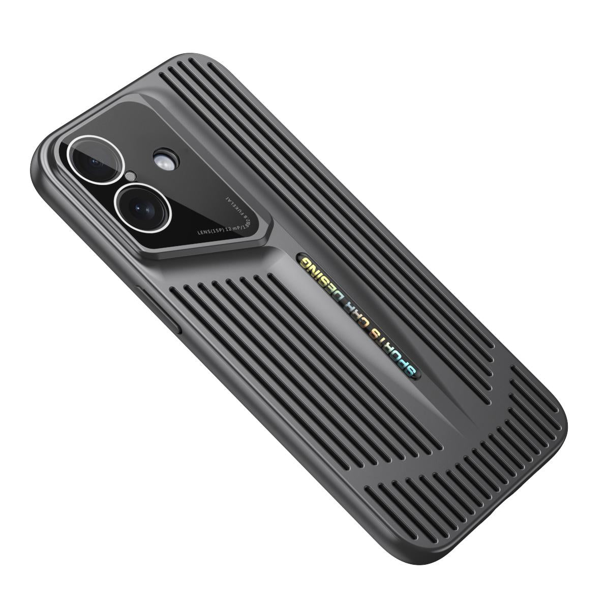 For iPhone 16 Blade Cooling PC Full Coverage Phone Case - Graphite Black - EDA006642918C