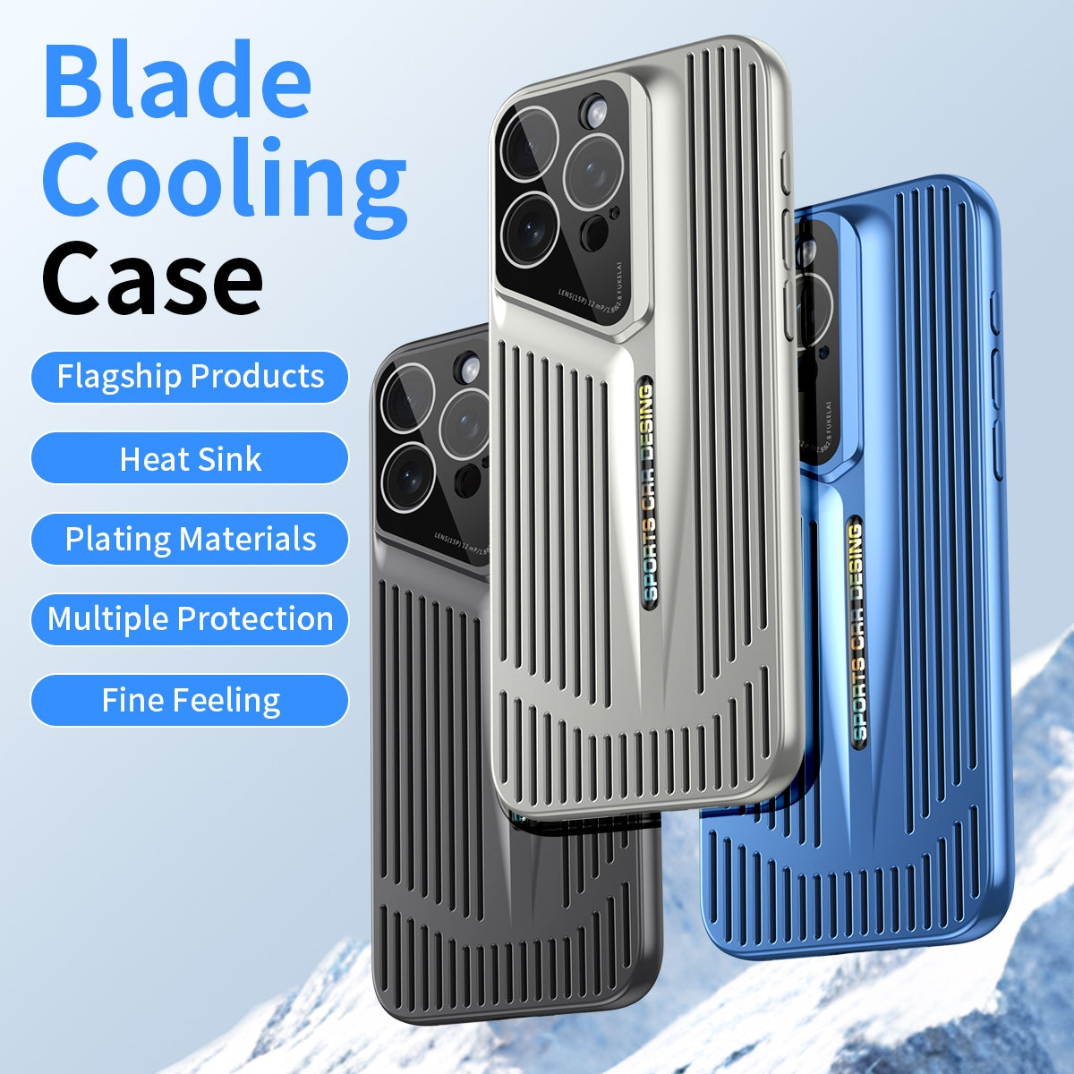 For iPhone 16 Blade Cooling PC Full Coverage Phone Case - Dark Purple - EDA006642918A
