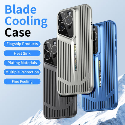 For iPhone 16 Blade Cooling PC Full Coverage Phone Case - Dark Purple - EDA006642918A