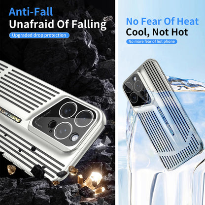For iPhone 16 Pro Blade Cooling PC Full Coverage Phone Case - Red - EDA006642916D