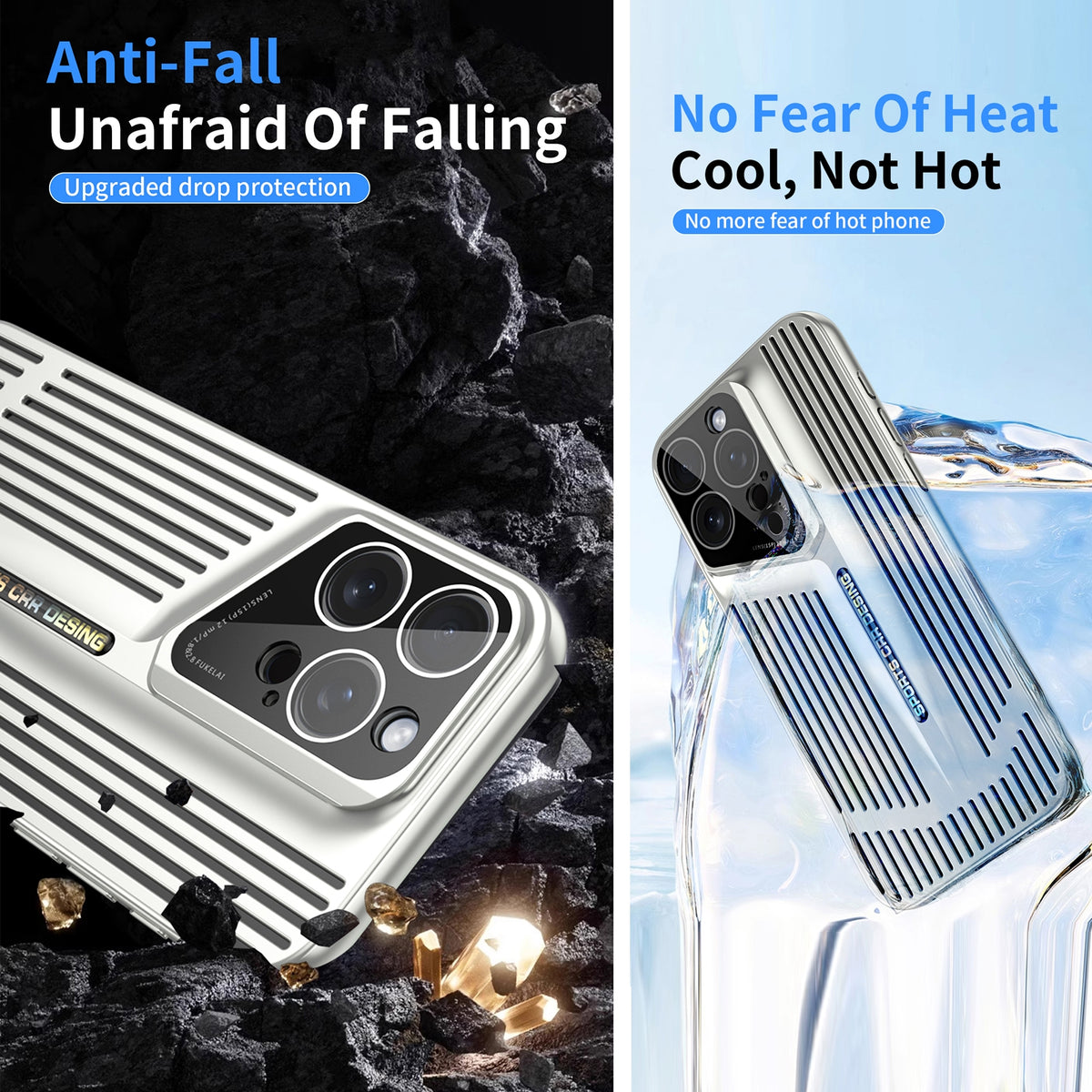 For iPhone 16 Blade Cooling PC Full Coverage Phone Case - Dark Purple - EDA006642918A