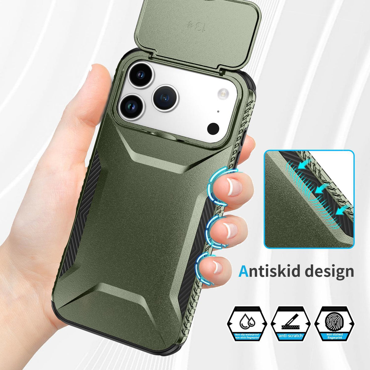 For iPhone 18 Pro Max / 18 Pro Max Sliding Camshield Phone Case - Alpine Green - EDA006651722A