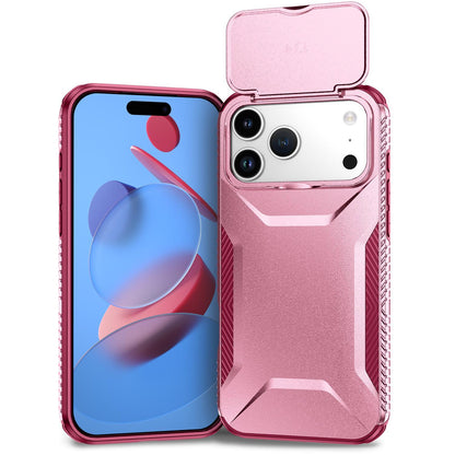 For iPhone 18 Pro Max / 18 Pro Max Sliding Camshield Phone Case - Pink + Rose Red - EDA006651722C