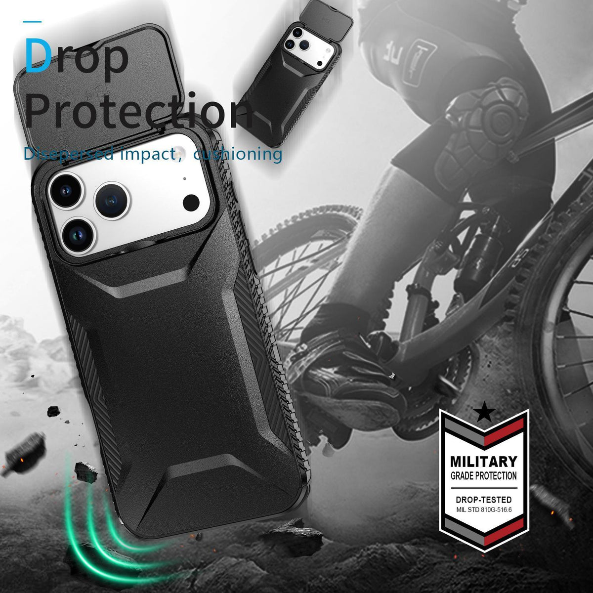 For iPhone 18 Pro Max / 18 Pro Max Sliding Camshield Phone Case - Black - EDA006651722D