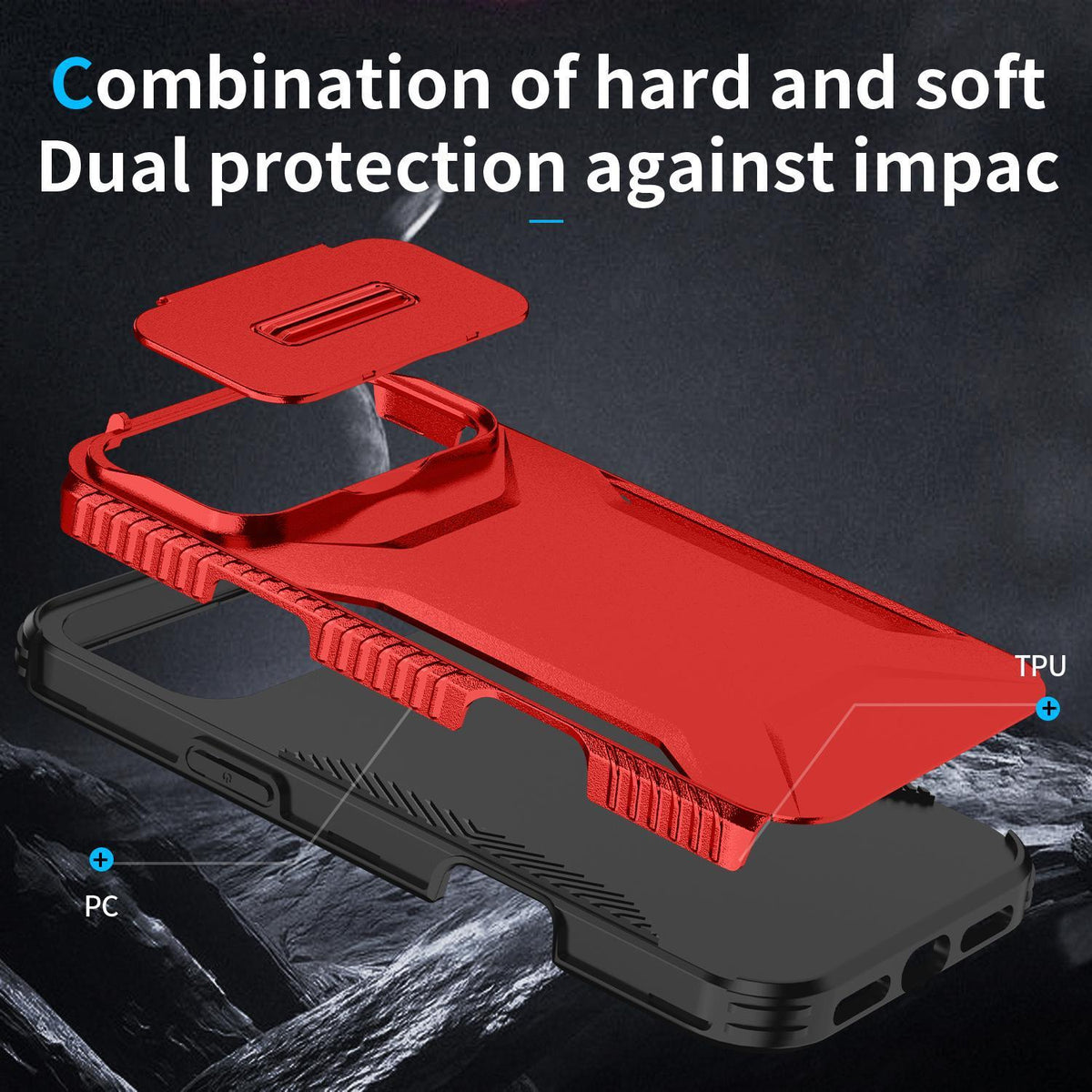 For iPhone 18 Pro Max / 18 Pro Max Sliding Camshield Phone Case - Red - EDA006651722E
