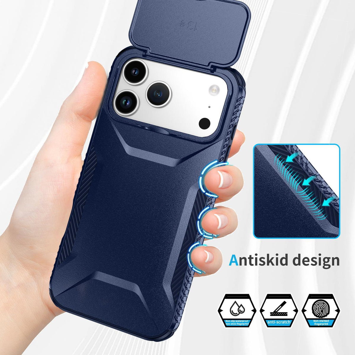 For iPhone 18 Pro Max / 18 Pro Max Sliding Camshield Phone Case - Blue - EDA006651722G