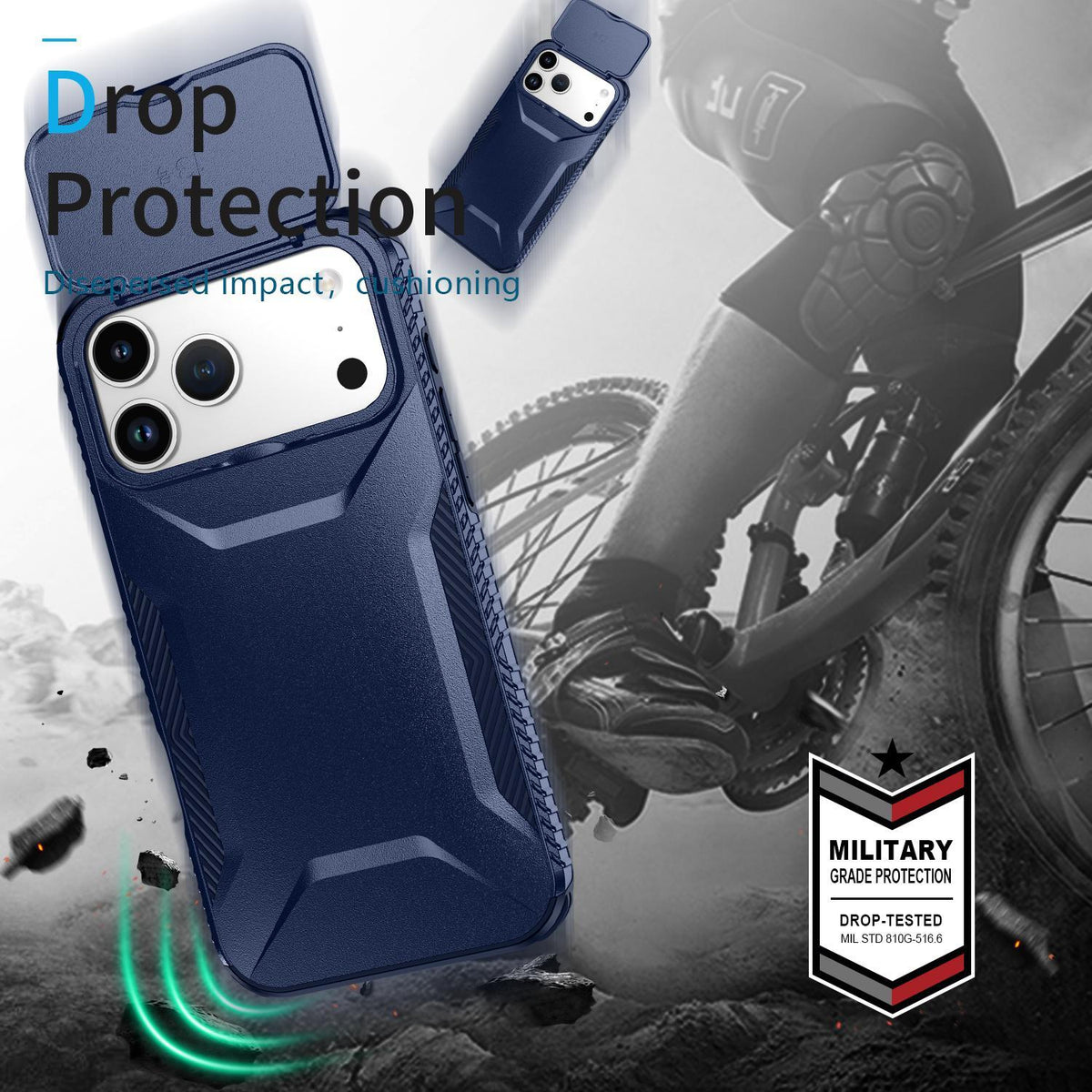 For iPhone 18 Pro Max / 18 Pro Max Sliding Camshield Phone Case - Blue - EDA006651722G