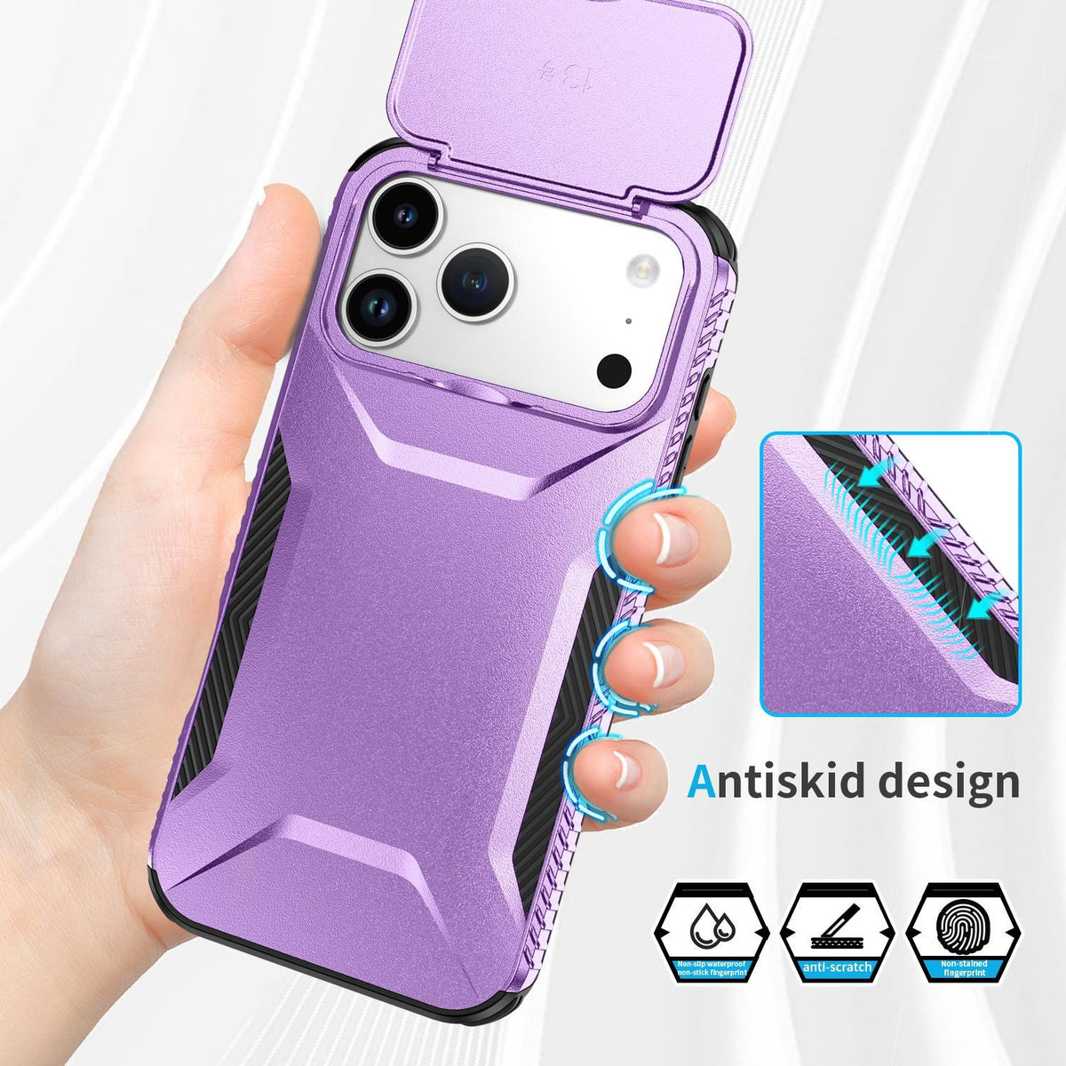 For iPhone 18 Pro Max / 18 Pro Max Sliding Camshield Phone Case - Purple - EDA006651722H