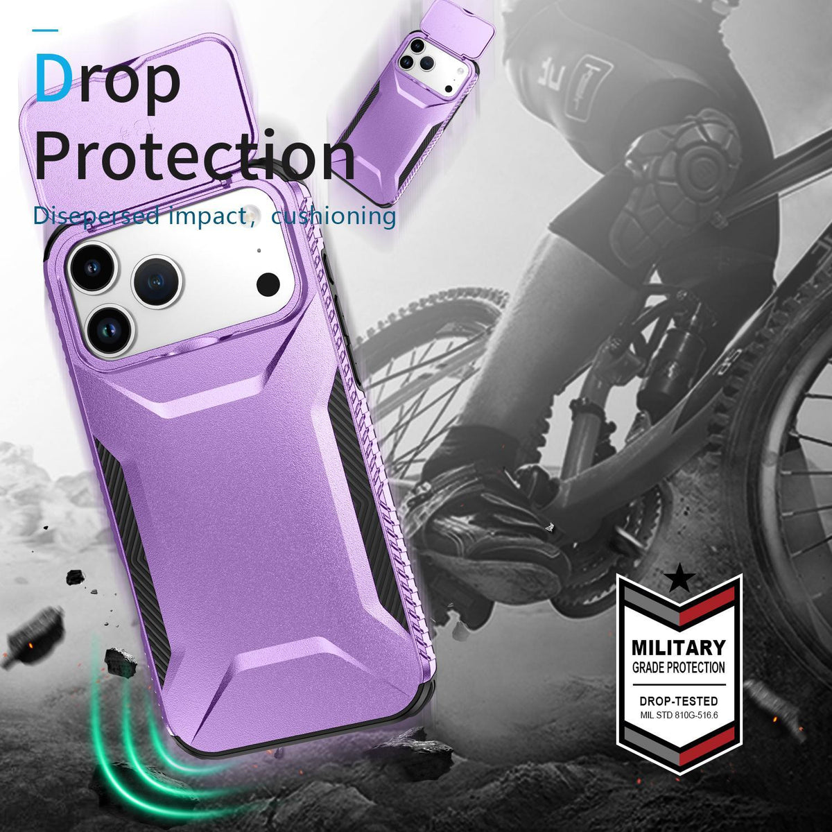For iPhone 18 Pro Max / 18 Pro Max Sliding Camshield Phone Case - Purple - EDA006651722H