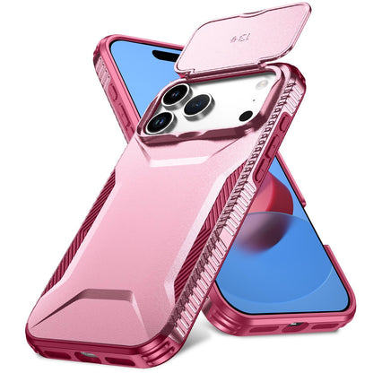 For iPhone 18 Pro / 18 Pro Sliding Camshield Phone Case - Pink + Rose Red - EDA006651723C