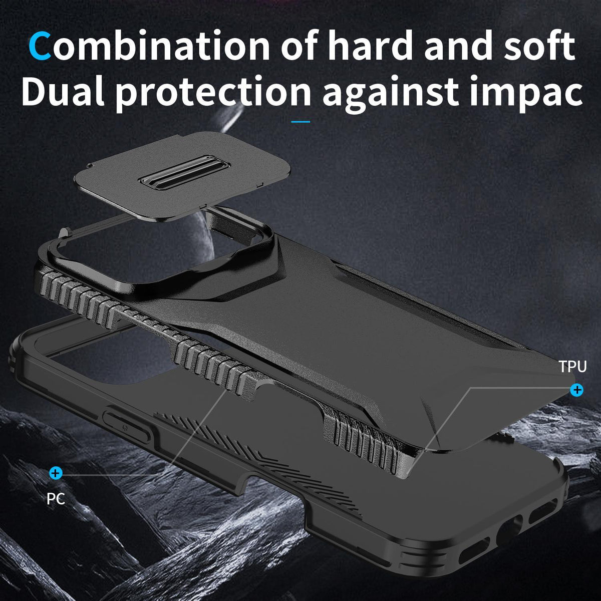 For iPhone 18 Pro / 18 Pro Sliding Camshield Phone Case - Black - EDA006651723D