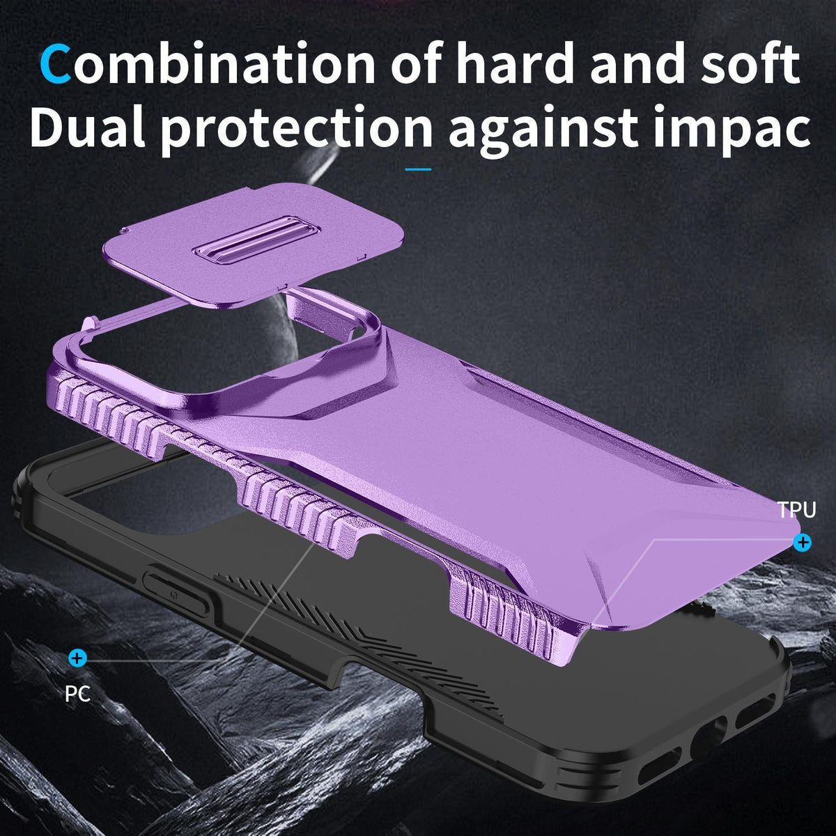 For iPhone 18 Pro / 18 Pro Sliding Camshield Phone Case - Purple - EDA006651723H