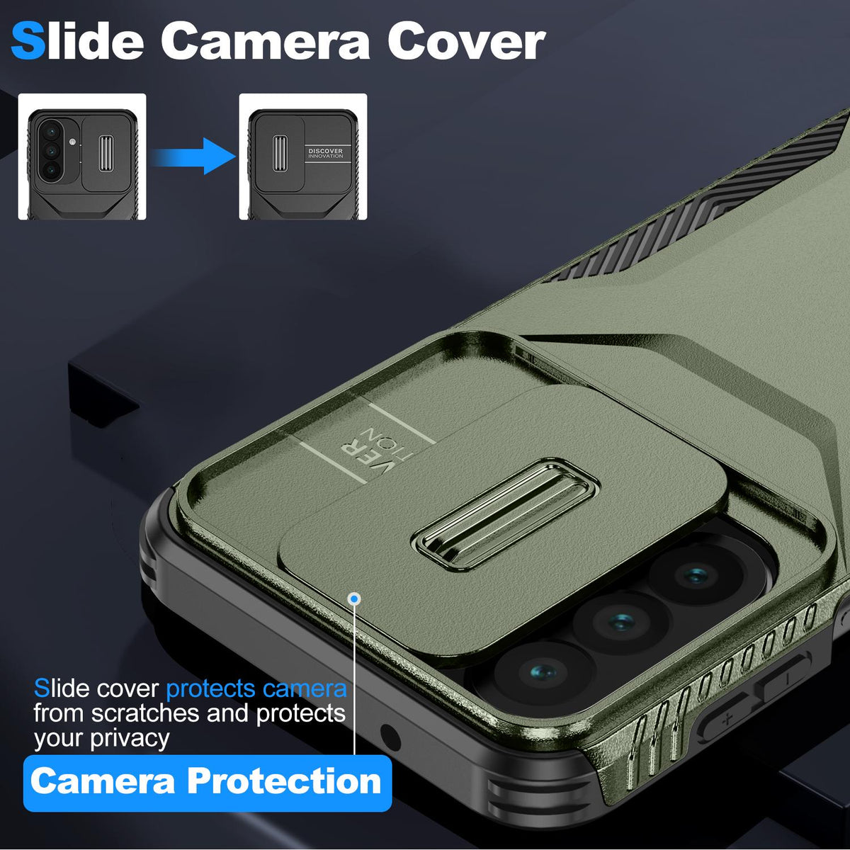 For Galaxy A27 5G Sliding Camshield Phone Case - Alpine Green - EDA006652213A