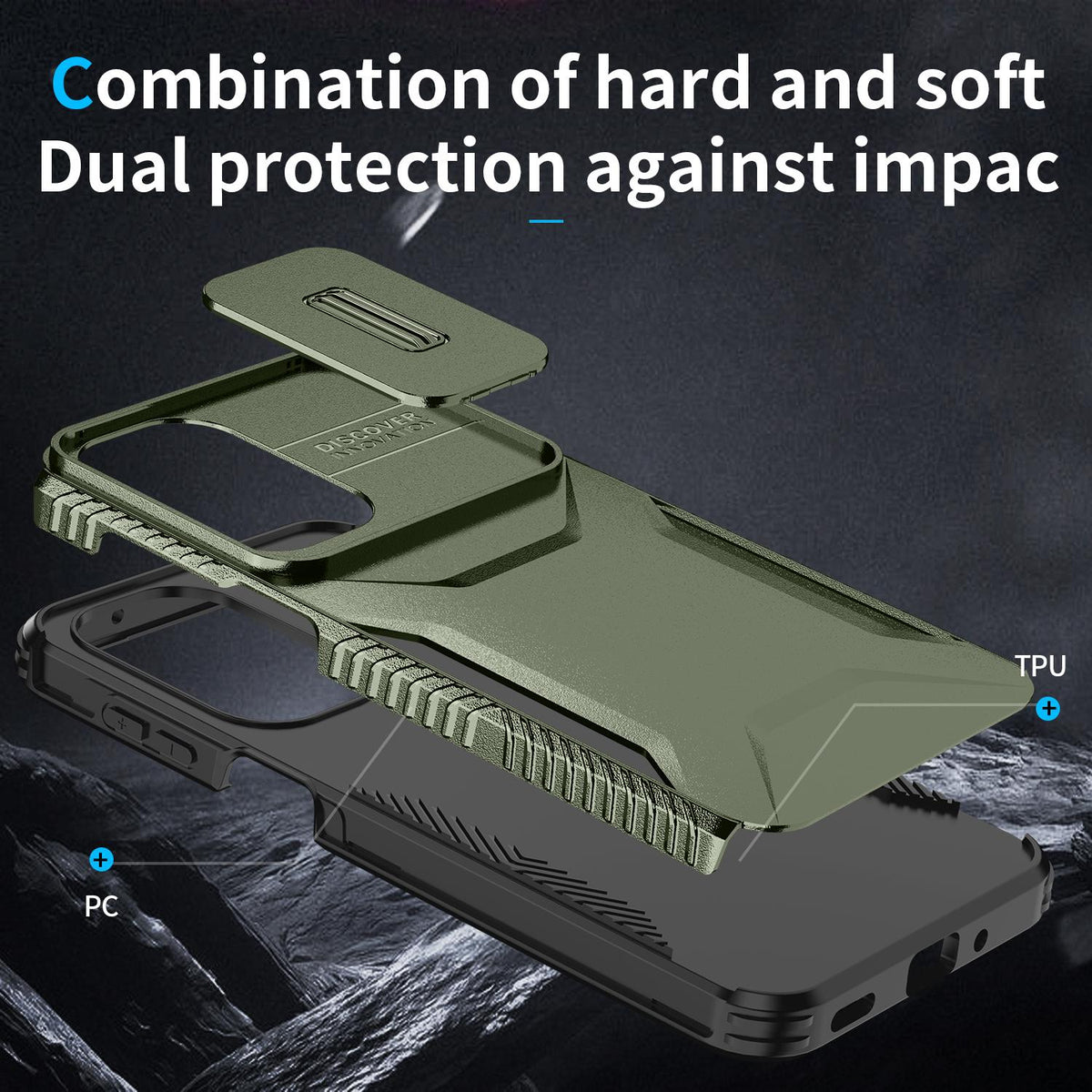 For Galaxy A27 5G Sliding Camshield Phone Case - Alpine Green - EDA006652213A