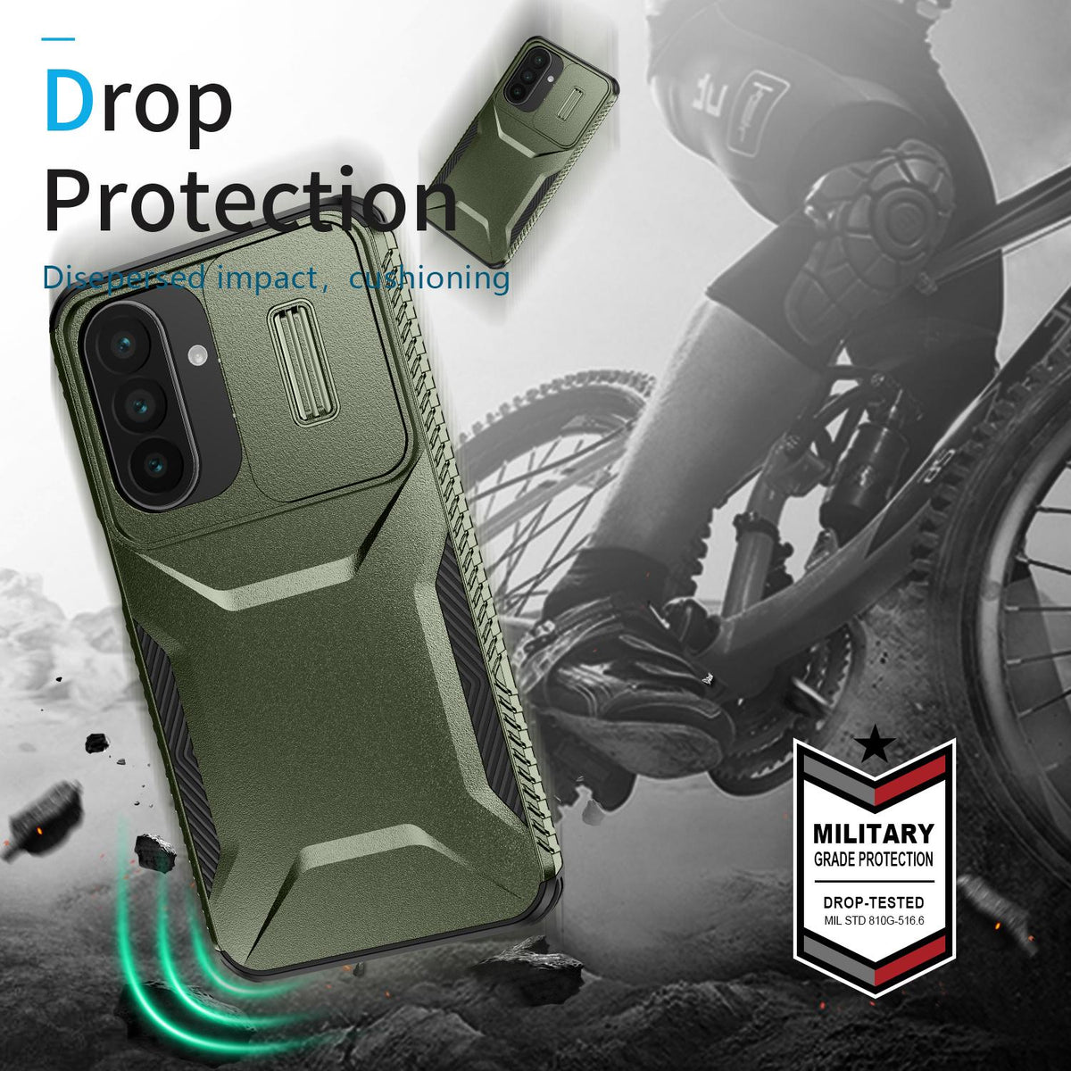 For Galaxy A27 5G Sliding Camshield Phone Case - Alpine Green - EDA006652213A