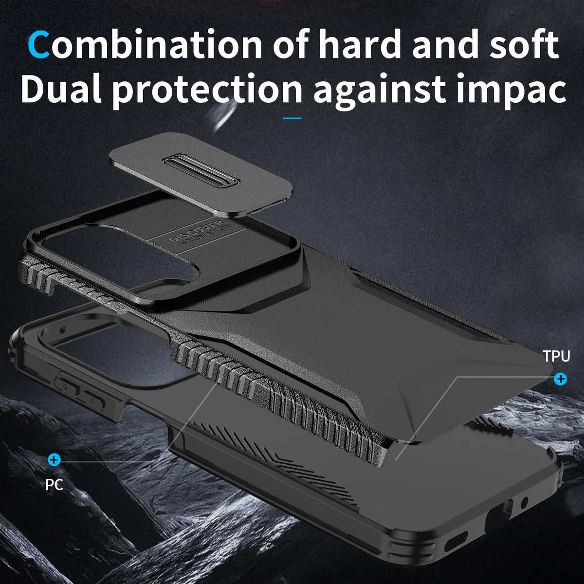For Galaxy A27 5G Sliding Camshield Phone Case - Black - EDA006652213D
