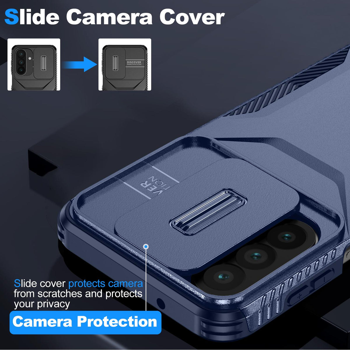 For Galaxy A27 5G Sliding Camshield Phone Case - Blue - EDA006652213G