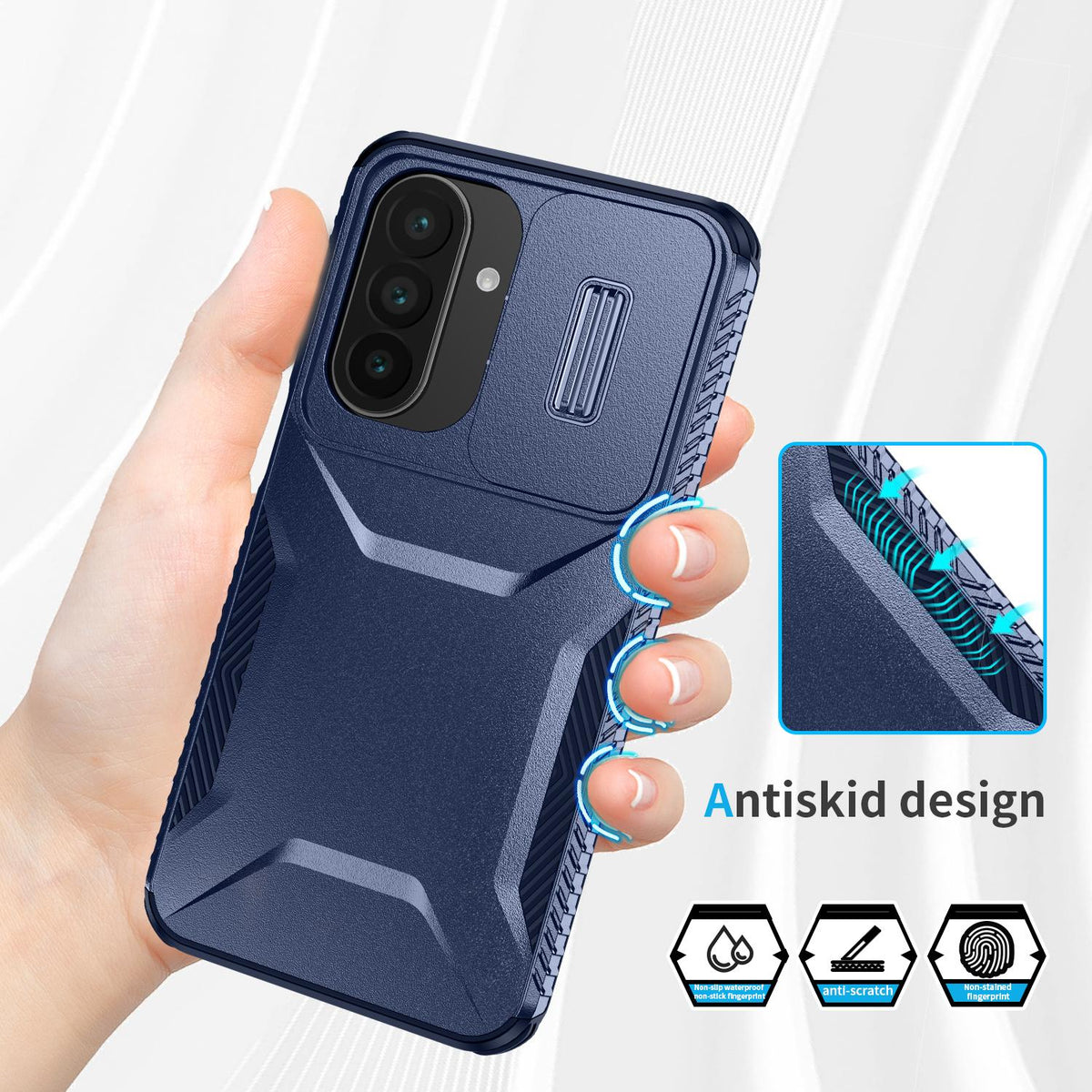 For Galaxy A27 5G Sliding Camshield Phone Case - Blue - EDA006652213G