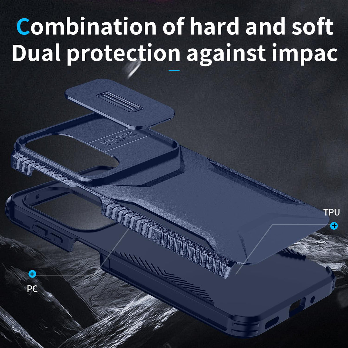 For Galaxy A27 5G Sliding Camshield Phone Case - Blue - EDA006652213G