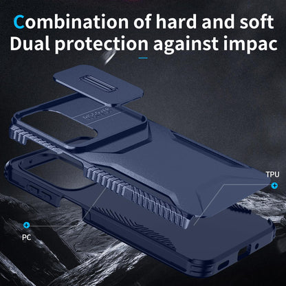 For Galaxy A27 5G Sliding Camshield Phone Case - Blue - EDA006652213G