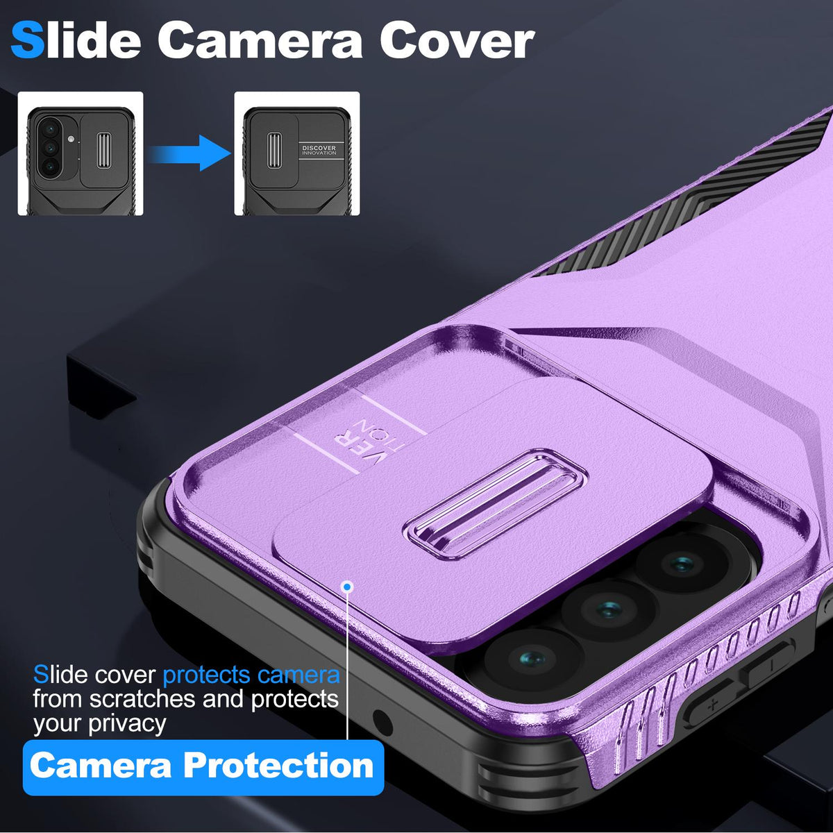 For Galaxy A27 5G Sliding Camshield Phone Case - Purple - EDA006652213H