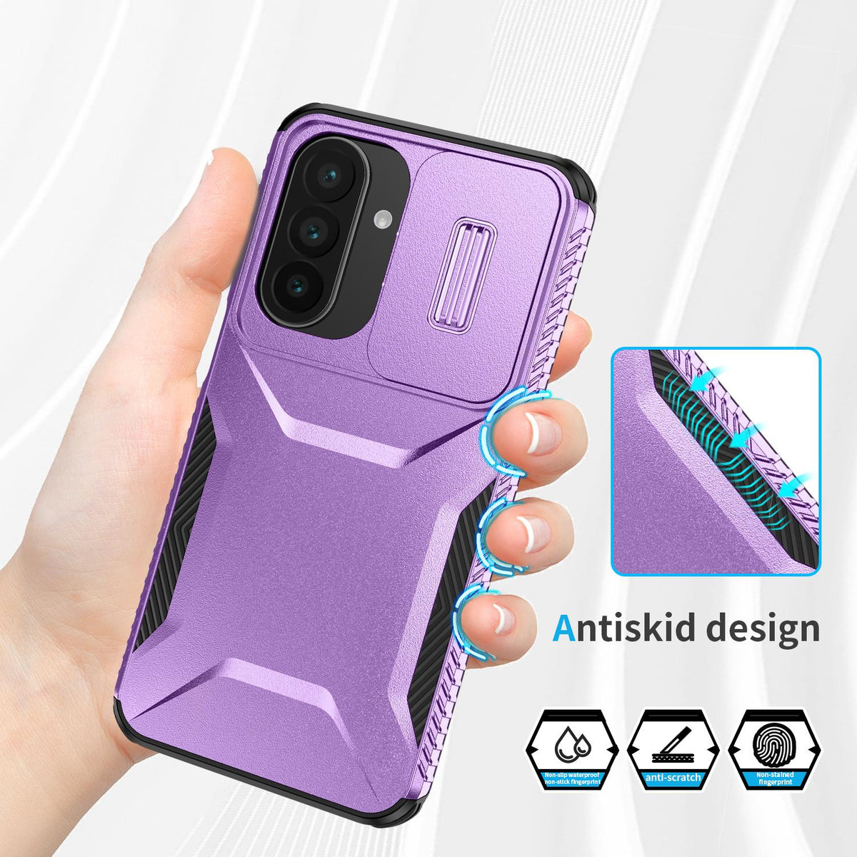 For Galaxy A27 5G Sliding Camshield Phone Case - Purple - EDA006652213H