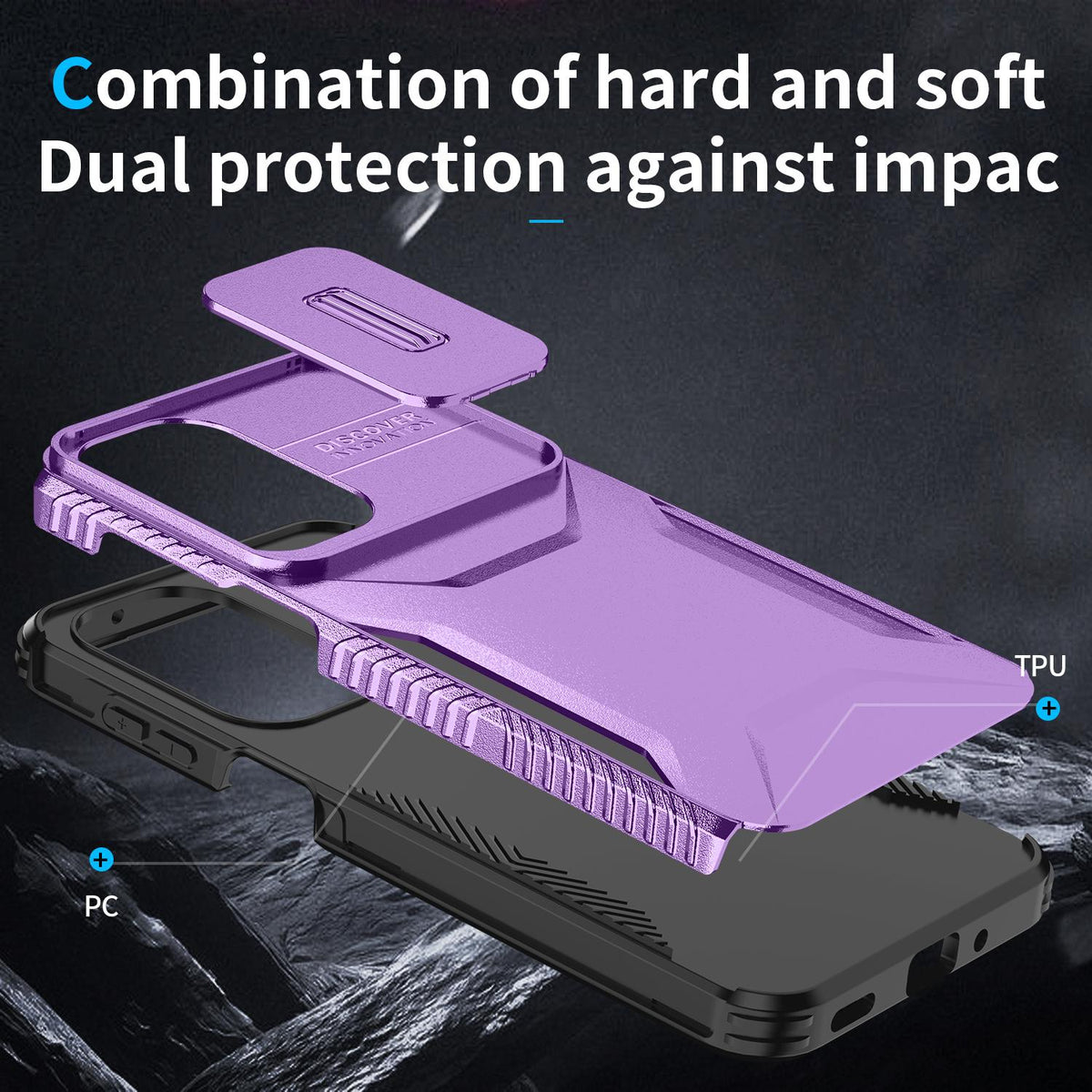 For Galaxy A27 5G Sliding Camshield Phone Case - Purple - EDA006652213H