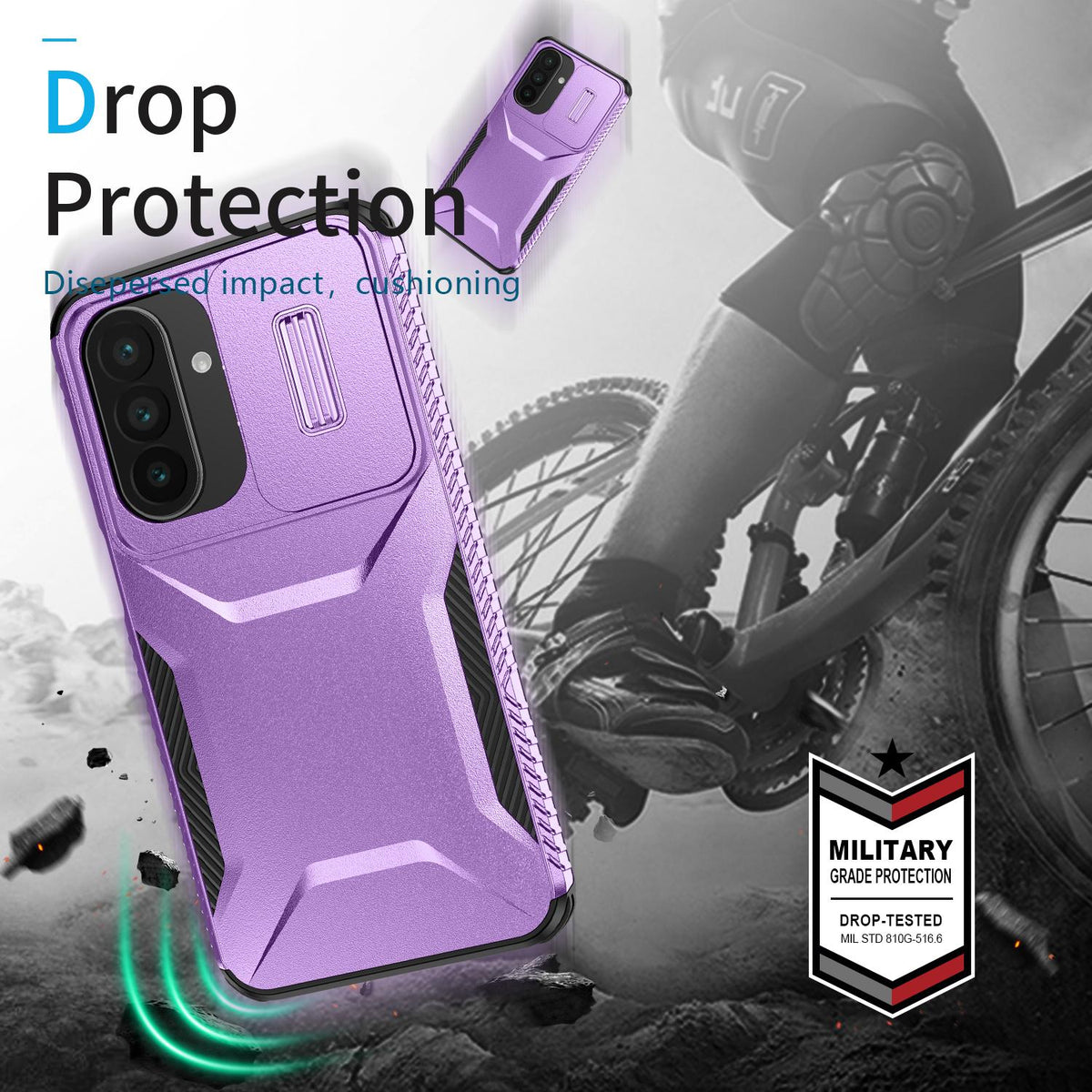 For Galaxy A27 5G Sliding Camshield Phone Case - Purple - EDA006652213H