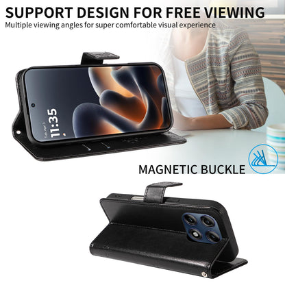 For Motorola Edge 70 Pro 5G Tree & Cat Embossed Pattern Flip Leather Phone Case - Black - EDA006653315J