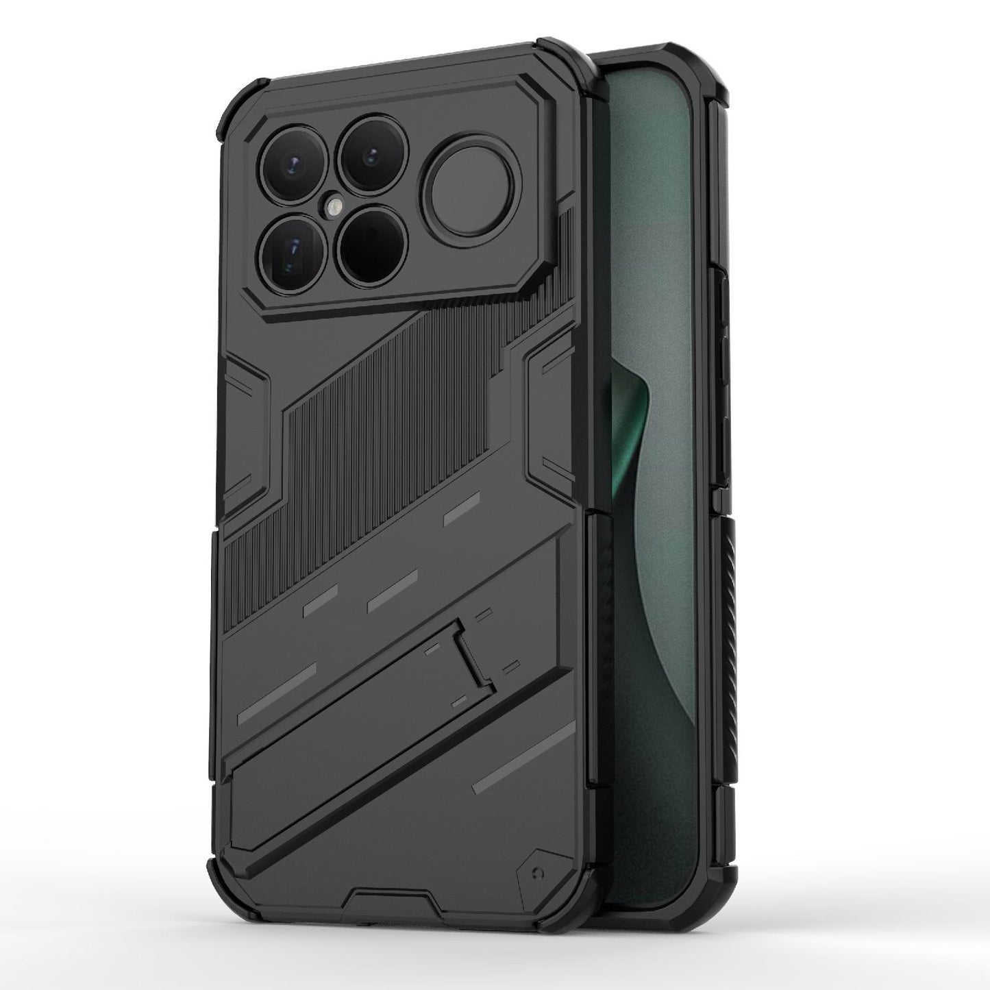 For Redmi K90 Pro Max / Poco F8 Ultra Punk Armor 2 in 1 PC + TPU Phone Case with Holder(Black)