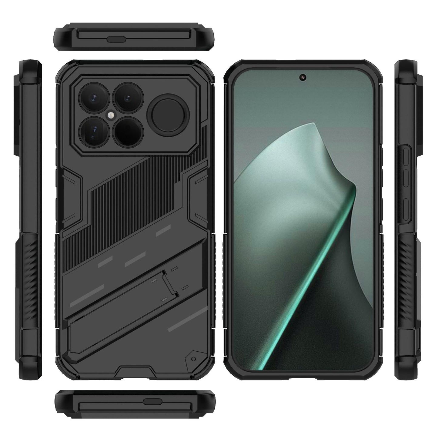 For Redmi K90 Pro Max / Poco F8 Ultra Punk Armor 2 in 1 PC + TPU Phone Case with Holder(Black)