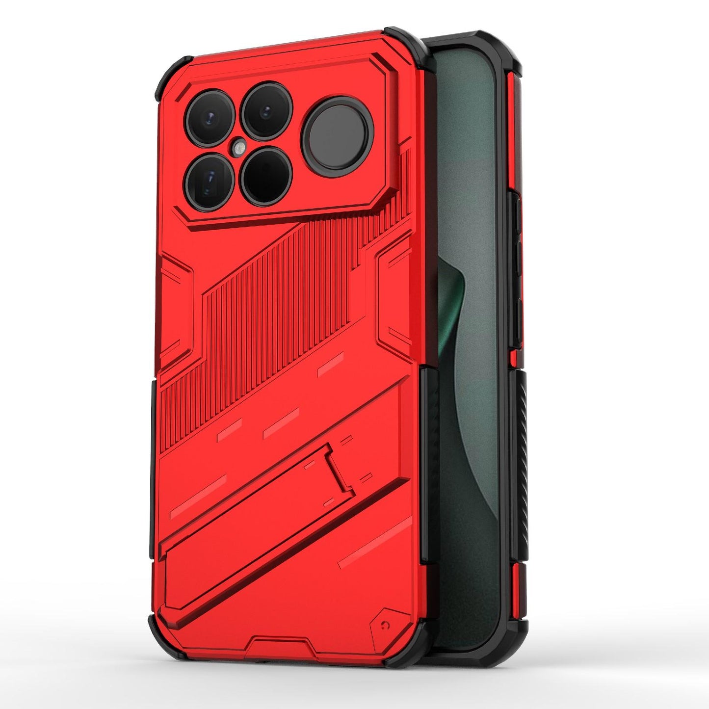 For Redmi K90 Pro Max / Poco F8 Ultra Punk Armor 2 in 1 PC + TPU Phone Case with Holder(Red)