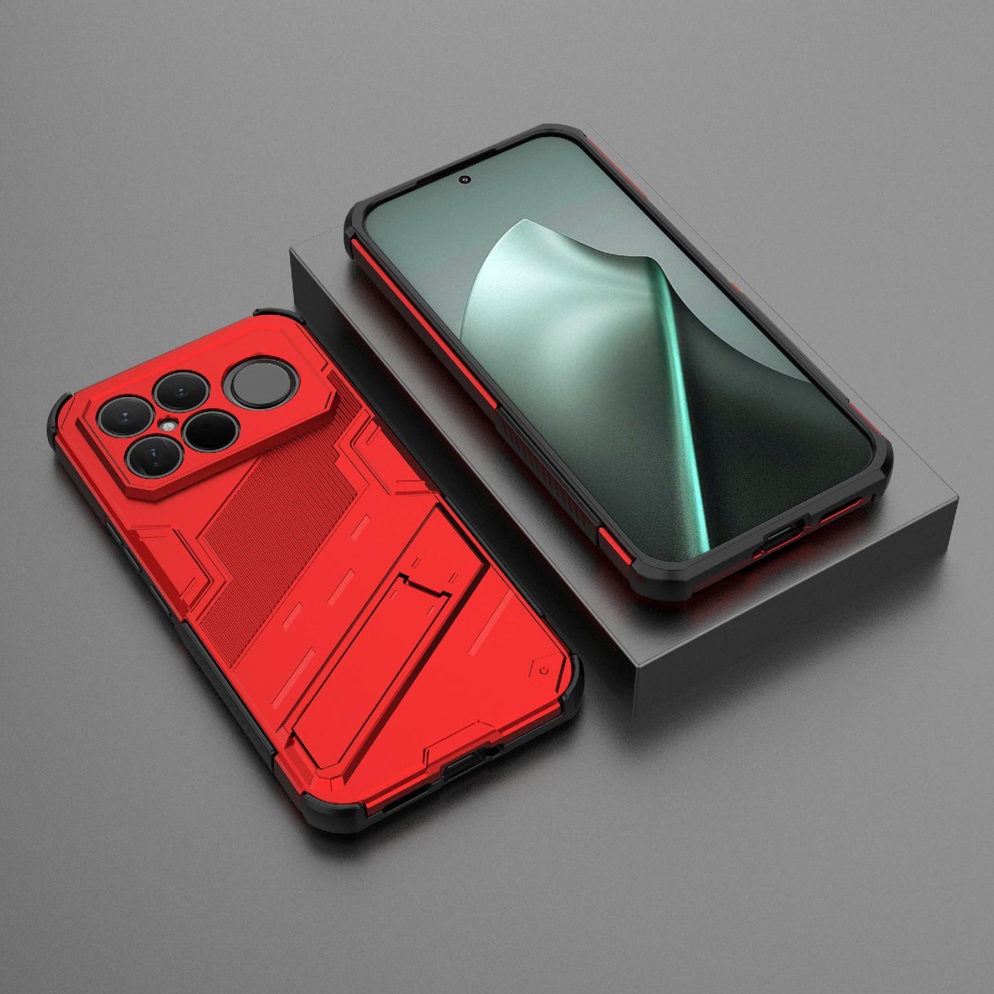 For Redmi K90 Pro Max / Poco F8 Ultra Punk Armor 2 in 1 PC + TPU Phone Case with Holder(Red)