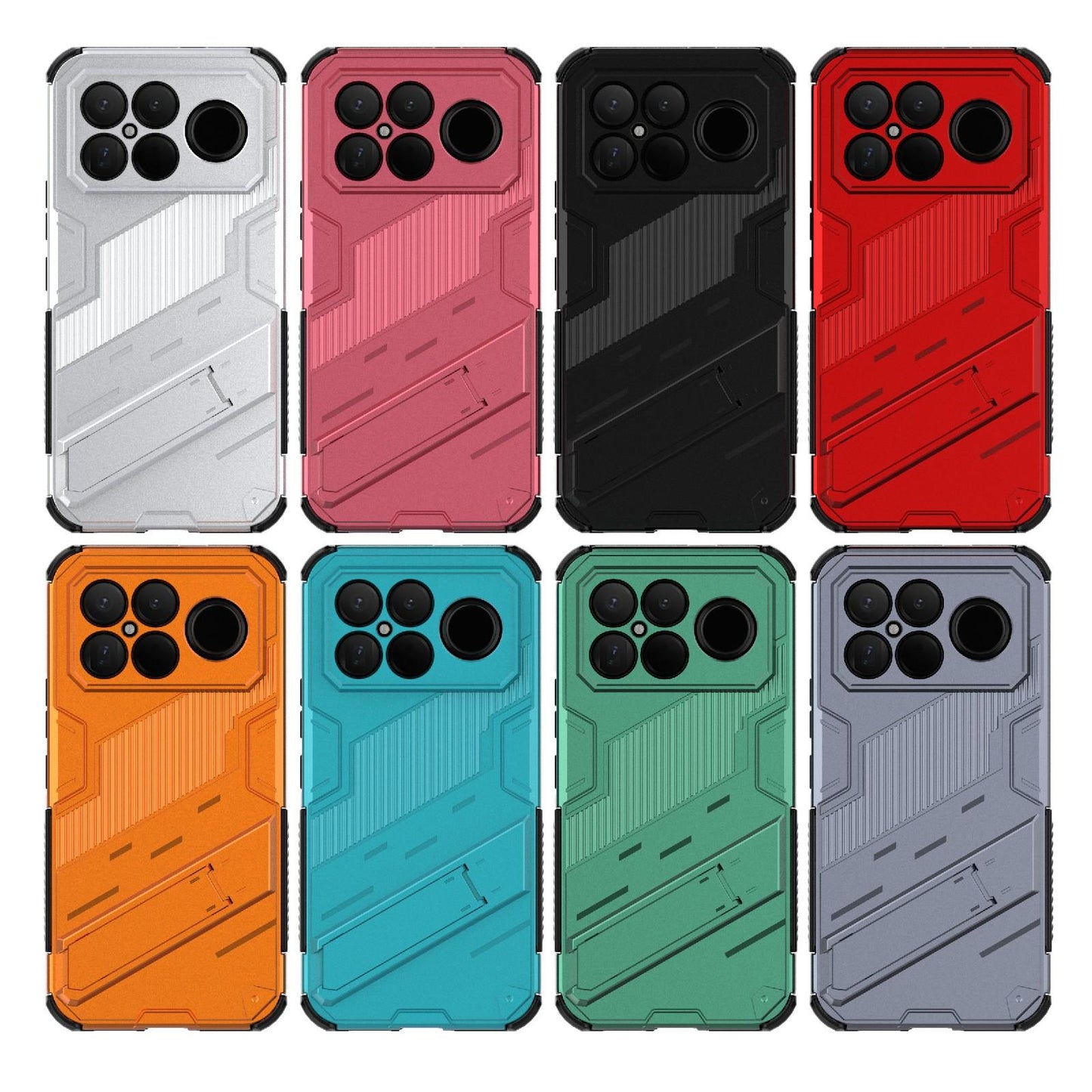 For Redmi K90 Pro Max / Poco F8 Ultra Punk Armor 2 in 1 PC + TPU Phone Case with Holder(Red)
