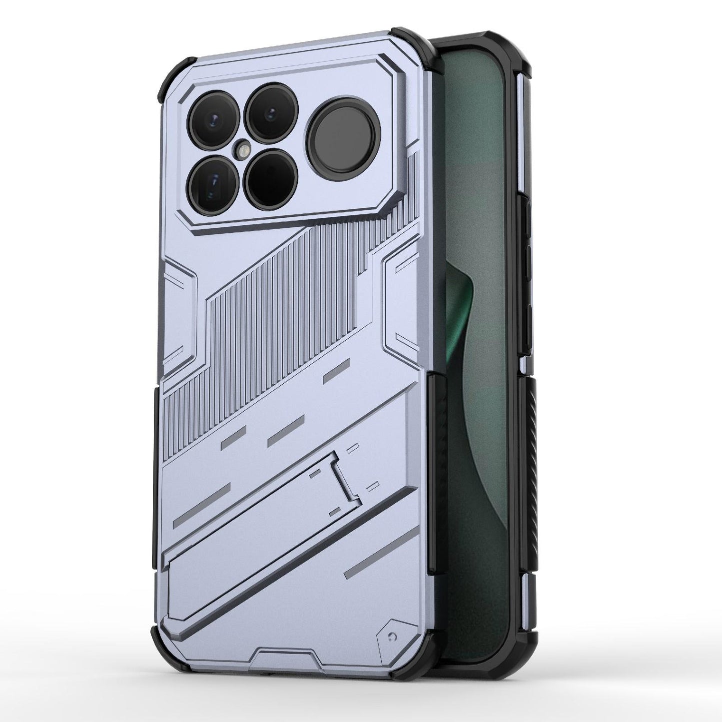 For Redmi K90 Pro Max / Poco F8 Ultra Punk Armor 2 in 1 PC + TPU Phone Case with Holder(Grey)