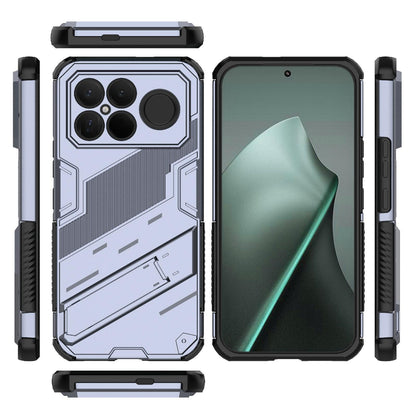 For Redmi K90 Pro Max / Poco F8 Ultra Punk Armor 2 in 1 PC + TPU Phone Case with Holder(Grey)