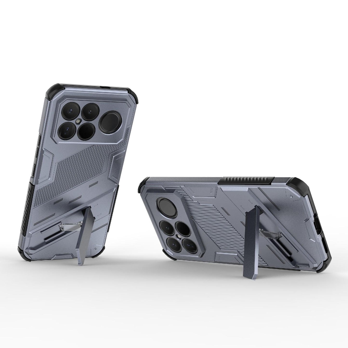 For Redmi K90 Pro Max / Poco F8 Ultra Punk Armor 2 in 1 PC + TPU Phone Case with Holder(Grey)