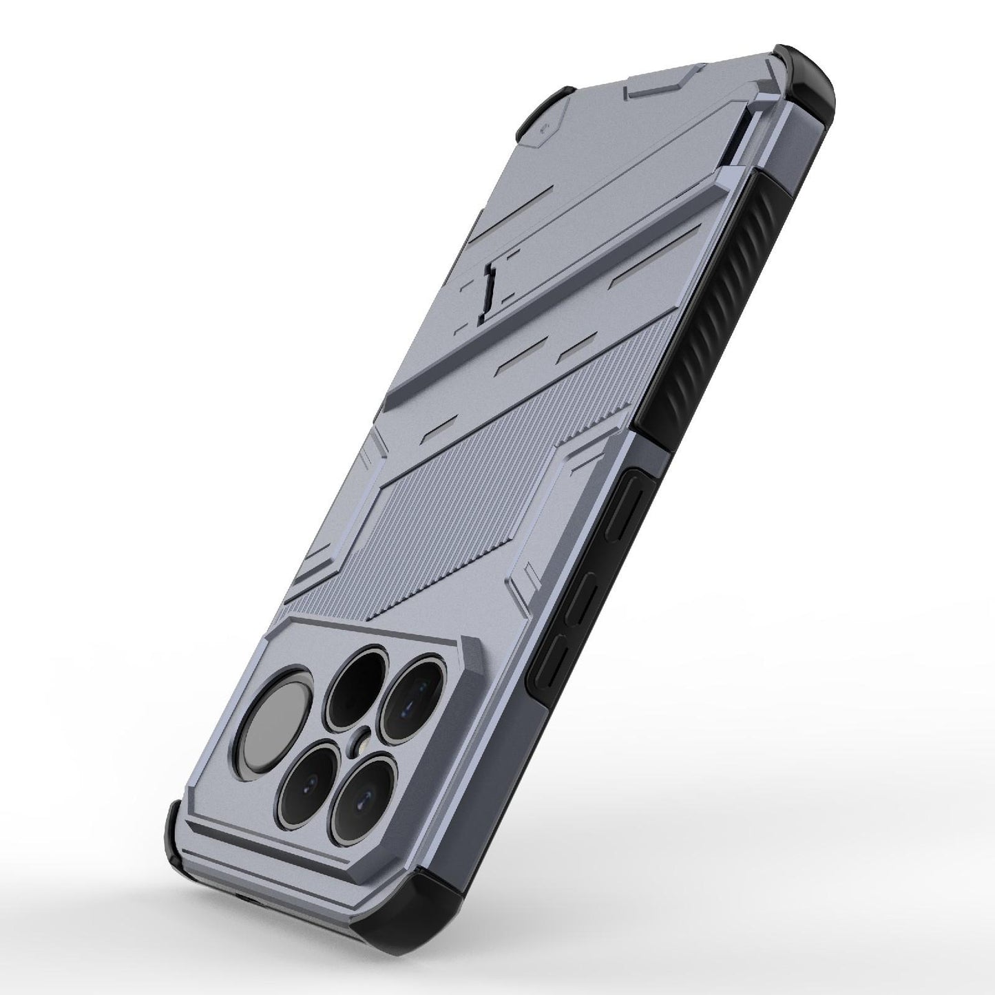 For Redmi K90 Pro Max / Poco F8 Ultra Punk Armor 2 in 1 PC + TPU Phone Case with Holder(Grey)