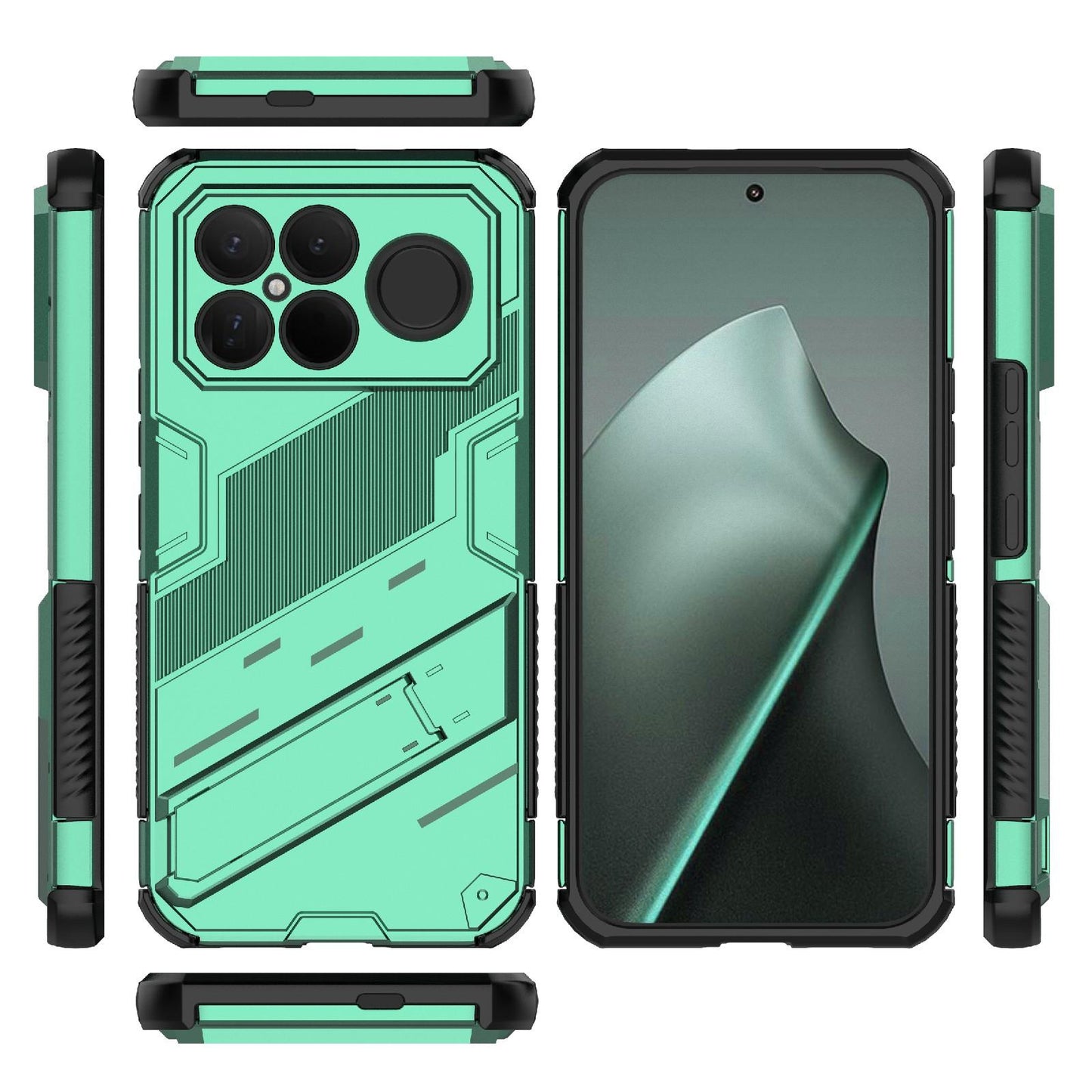 For Redmi K90 Pro Max / Poco F8 Ultra Punk Armor 2 in 1 PC + TPU Phone Case with Holder(Green)